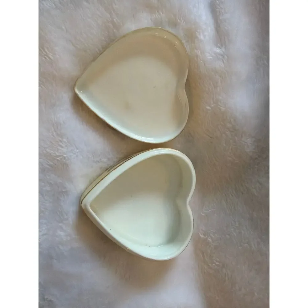 Aynsley Orchard Gold Heart Trinket Box Bone China England Fruit Covered Box